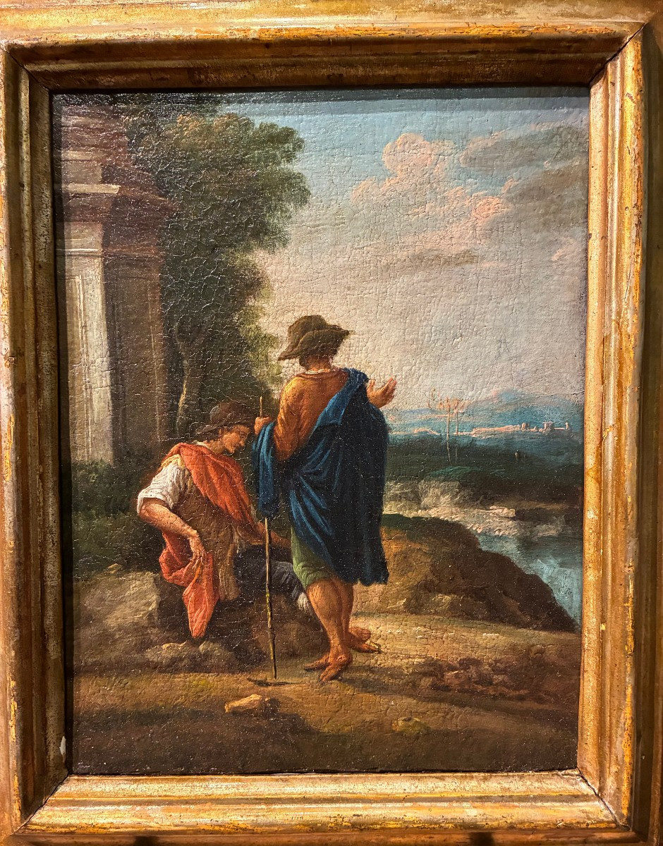 dipinto di paesaggio attribuito a Francesco Foschi 700'