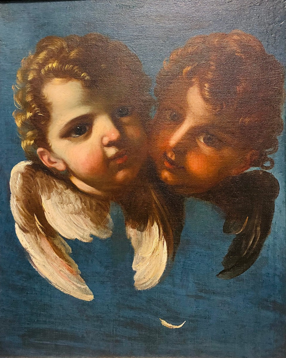 dipinto olio su tela raffigurante putti roma fine 600' molto vicino a giacinto Brandi
