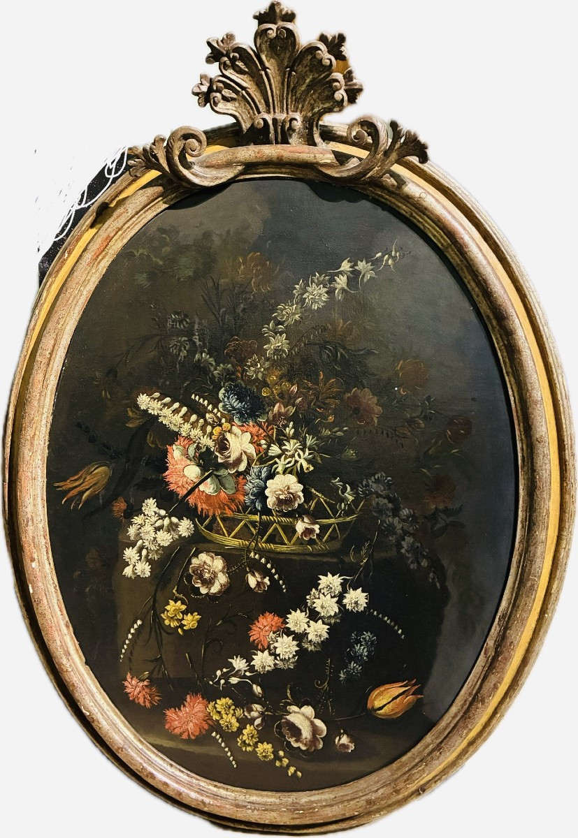 dipinto olio su tela raffigurante natura morta attribuita a Giuseppe Marchetti 700'