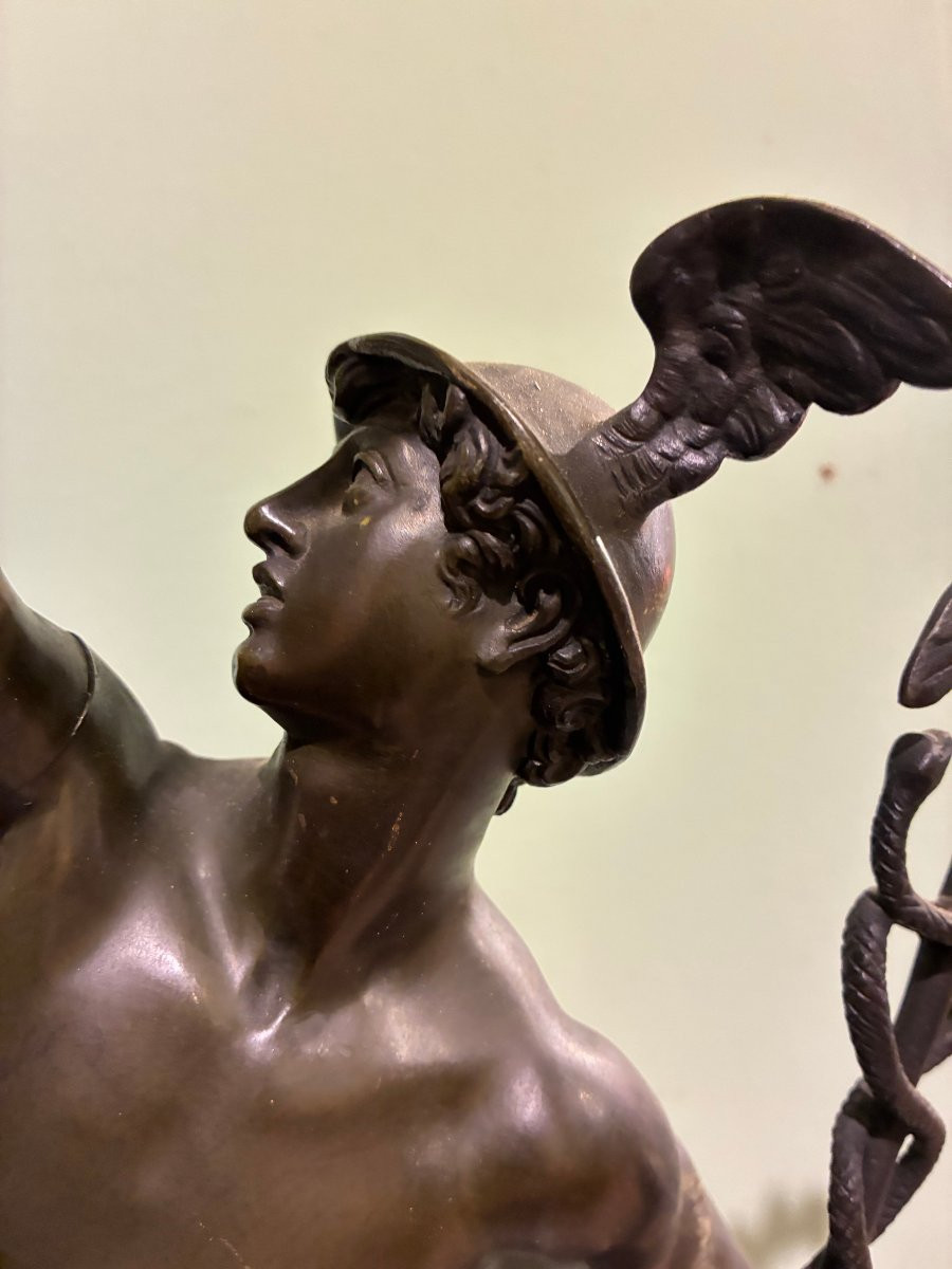bronzo a cera persa raffigurante mercurio 800'-photo-4