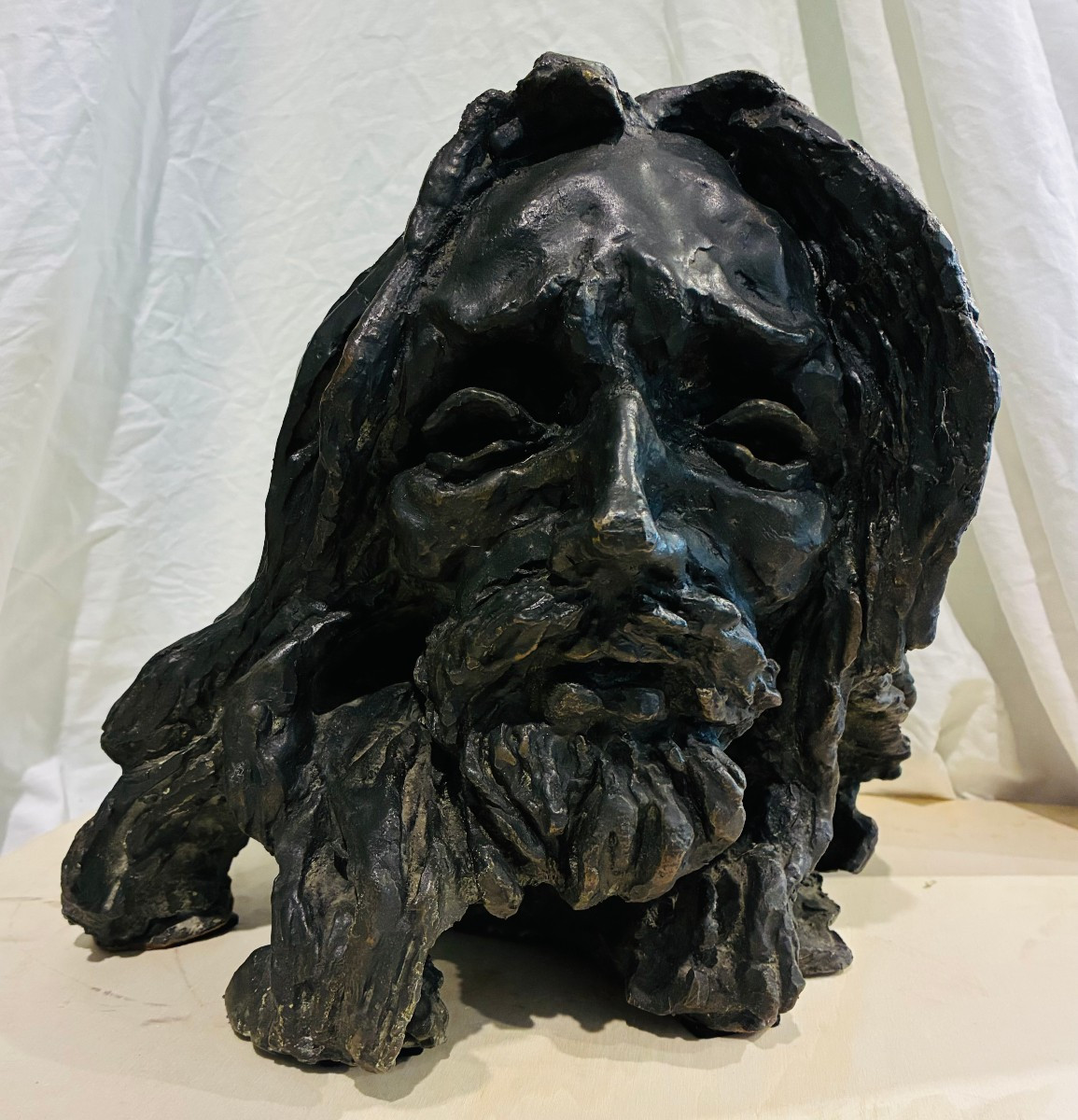 bronzo raffigurante volto del Cristo di provenienza italiana eseguito nel XIX secolo-photo-2