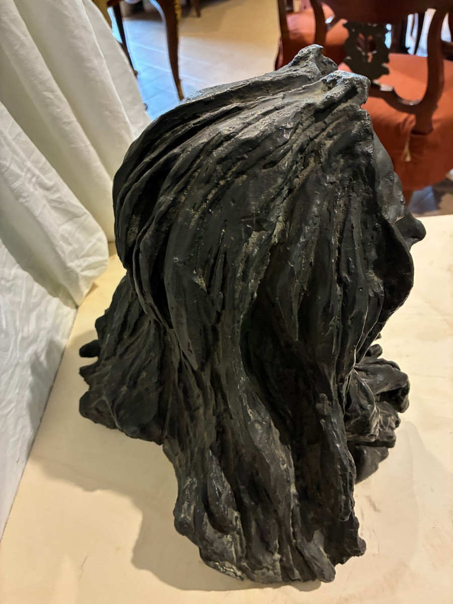 bronzo raffigurante volto del Cristo di provenienza italiana eseguito nel XIX secolo-photo-4