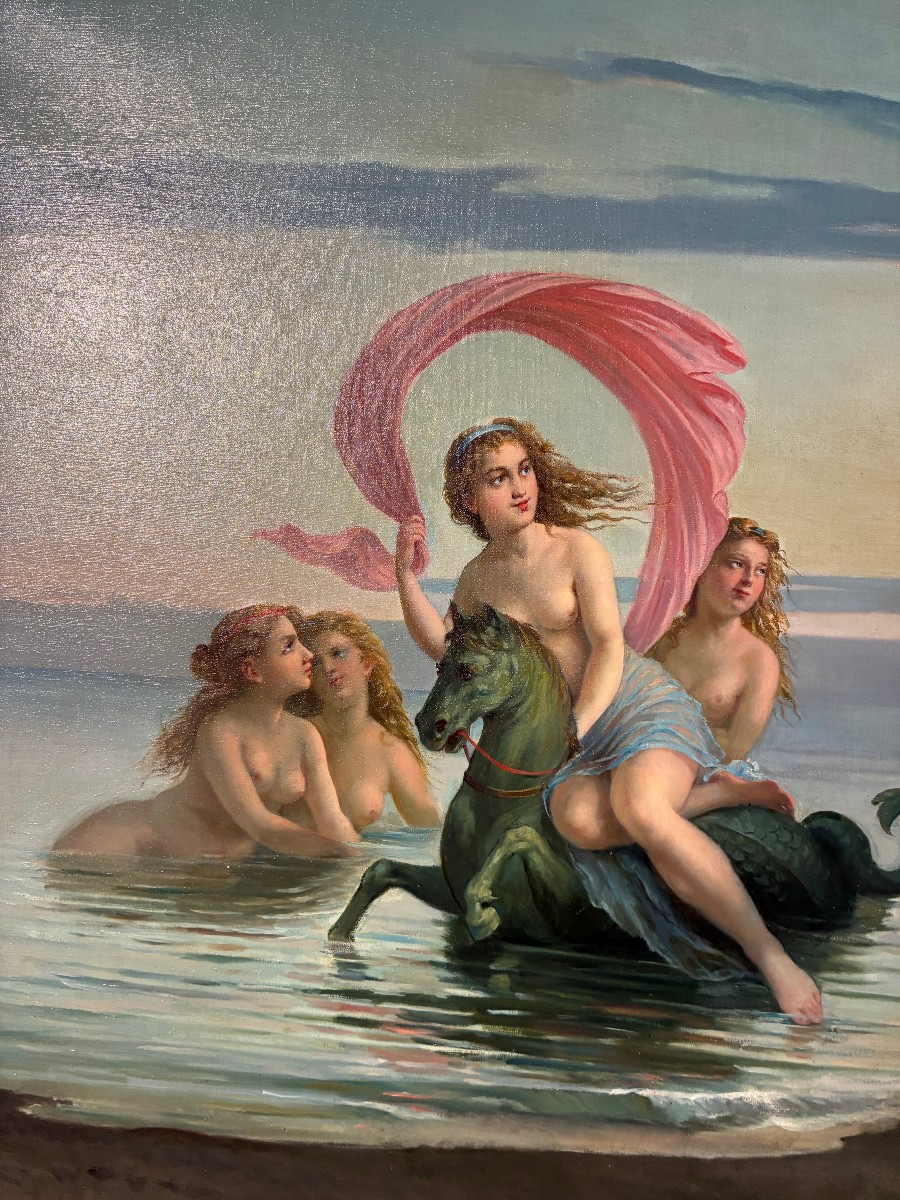 dipinto olio su tela raffigurante scena storica Liberti 1886-photo-2