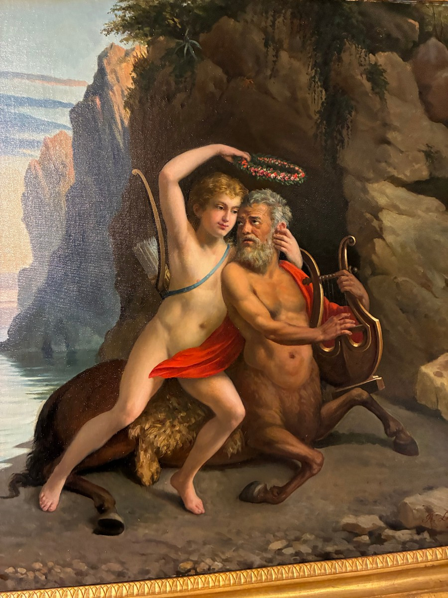 dipinto olio su tela raffigurante scena storica Liberti 1886-photo-3