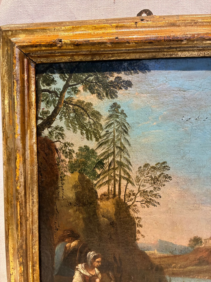 dipinto raffigurante paesaggio attribuito a Francesco Foschi epoca giovanile XVIII secolo-photo-4