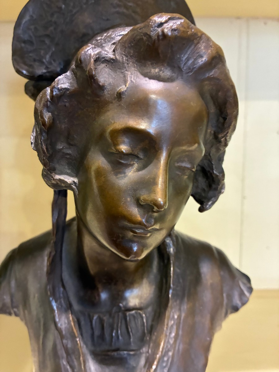 bronzo raffigurante giovane donna firmato Edoardo Rubino1871-1954-photo-2