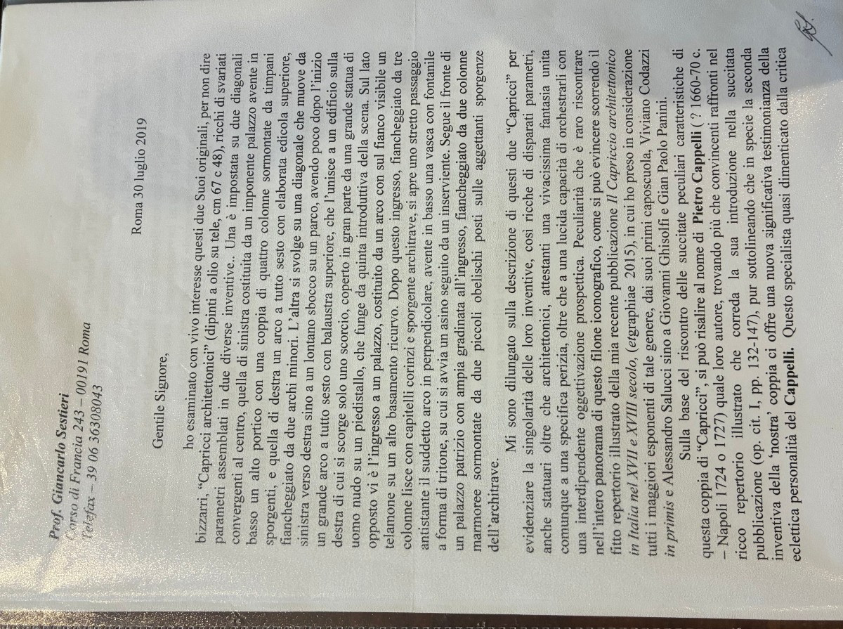 coppia di architetture attribuite a Pietro Cappelli 1670- Napoli 1727-photo-4