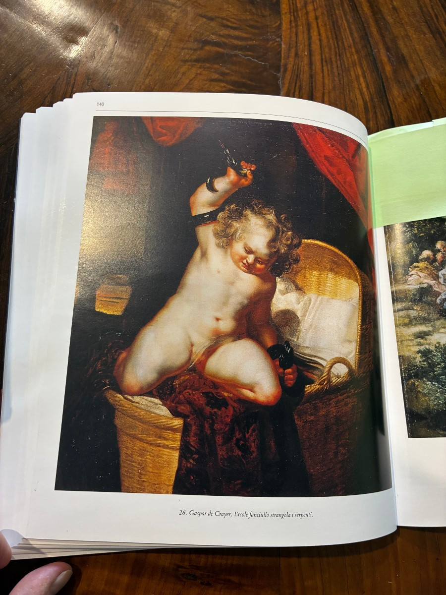 dipinto raff. Ercole fanciullo che strangola i serpenti XVII secolo-photo-4