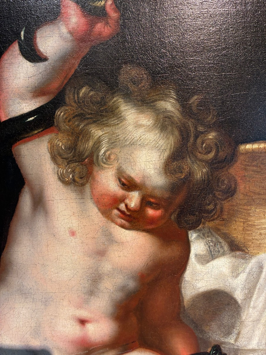 dipinto raff. Ercole fanciullo che strangola i serpenti XVII secolo-photo-1