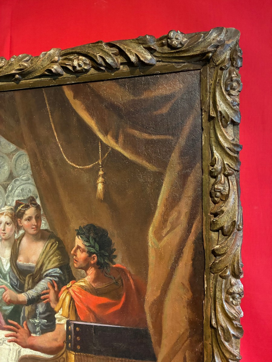 dipinto raffigurante banchetto di antonio e cleopatra attr. Brusaferro venezia 16771746-photo-2