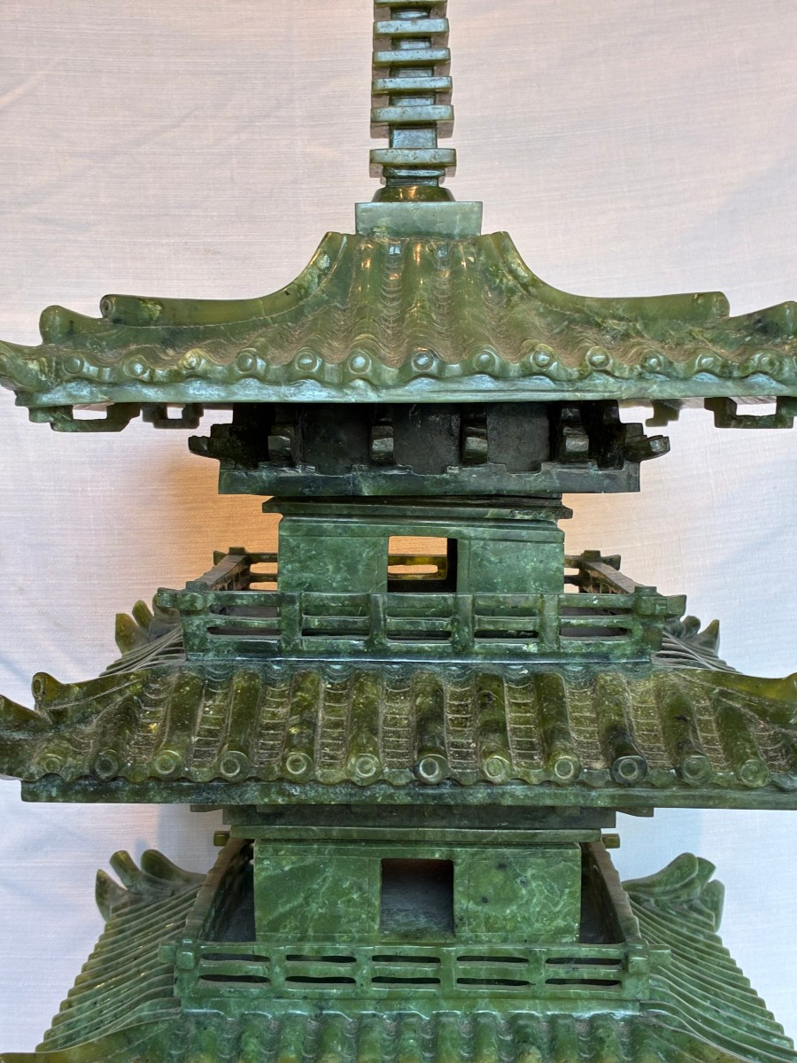 pagoda in giada di provenienza cinese XIX secolo-photo-2