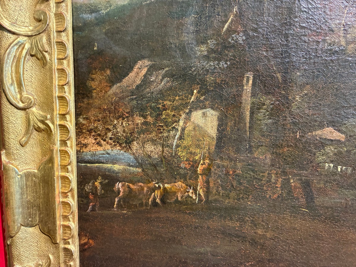 dipinto raffigurante paesaggio attribuito a Marco Ricci 1676-1730-photo-3