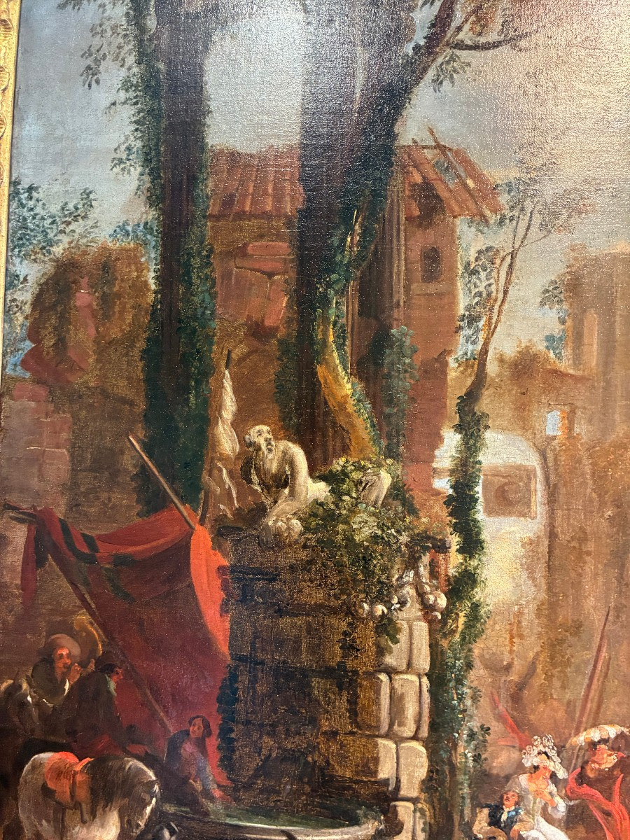 dipinto raffigurante scena campestre roma primi 700, -photo-1