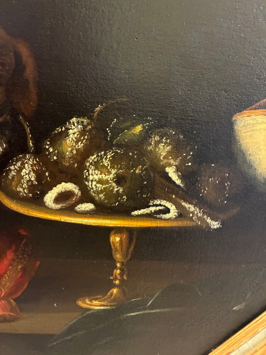 dipinto raffigurante animali e drappi della meta' del XVII secolo-photo-3