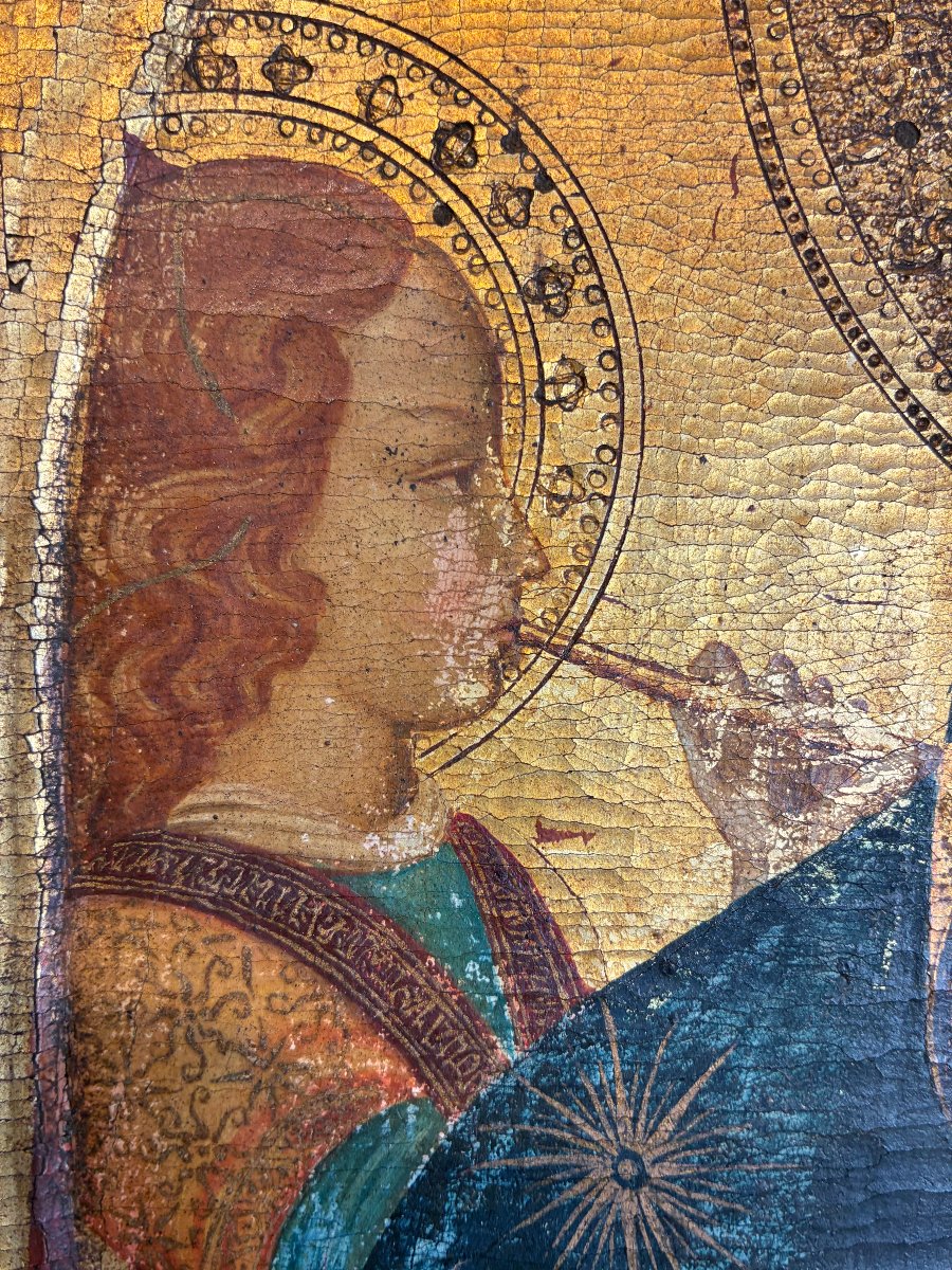 fondo oro rappresentante madonna con bambino XIX secolo-photo-3