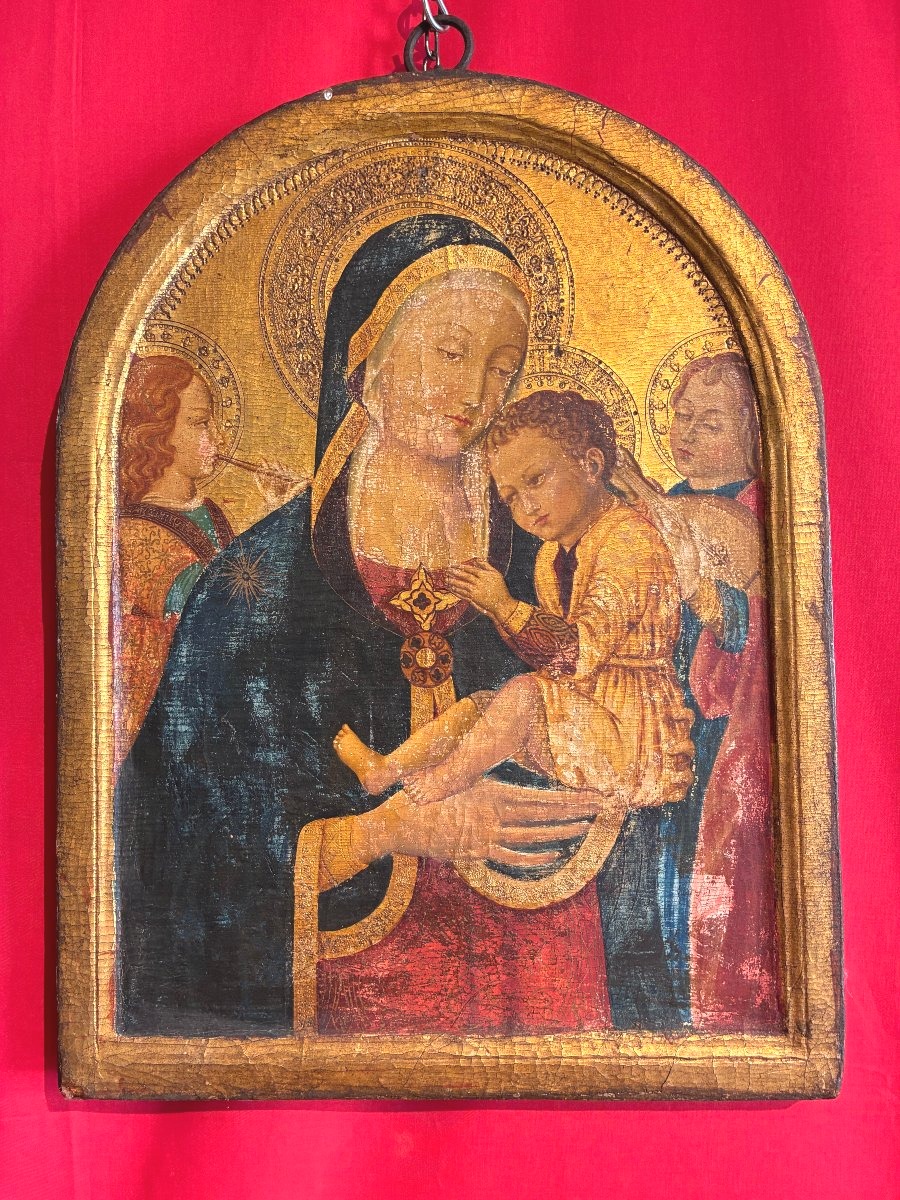 fondo oro rappresentante madonna con bambino XIX secolo