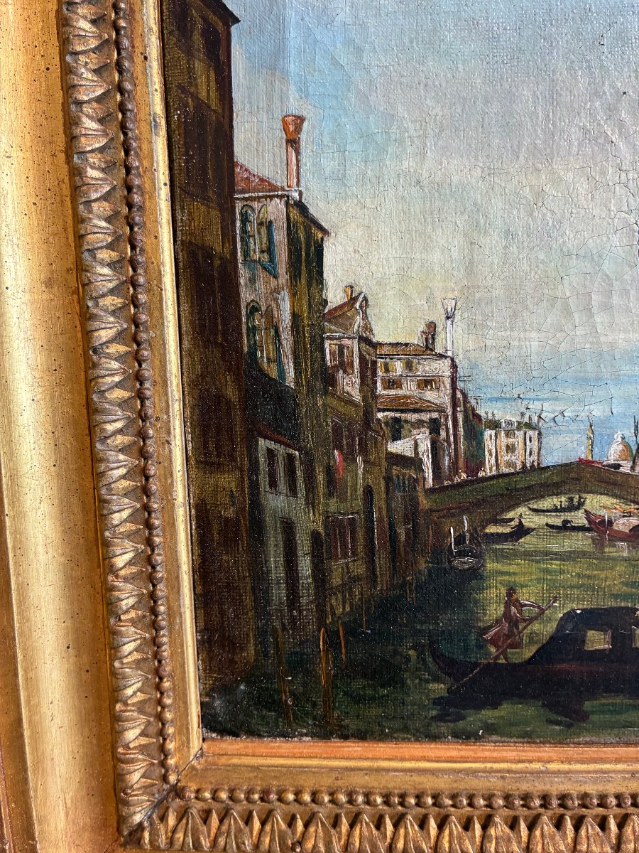 dipinto olio su tela raffigurante venezia Primi 800'-photo-3