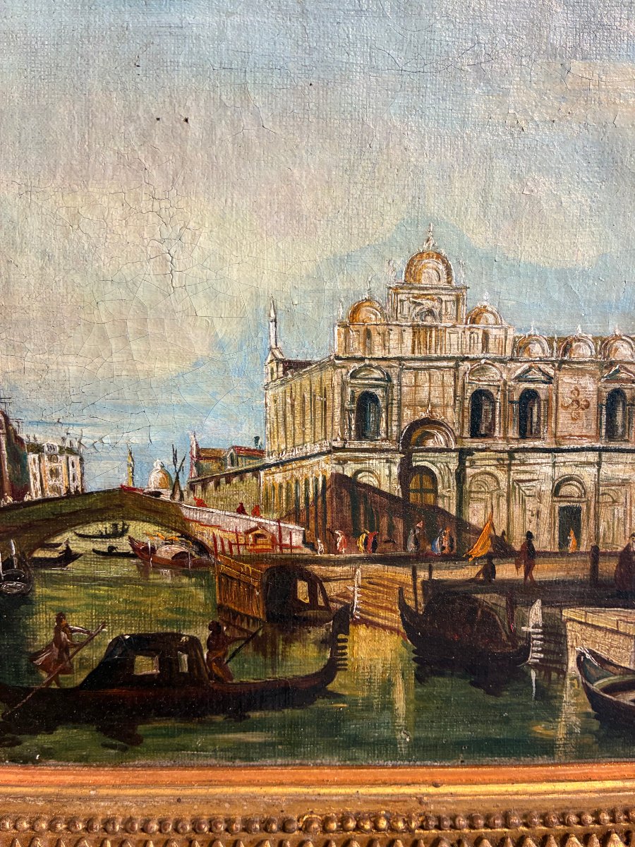dipinto olio su tela raffigurante venezia Primi 800'-photo-4