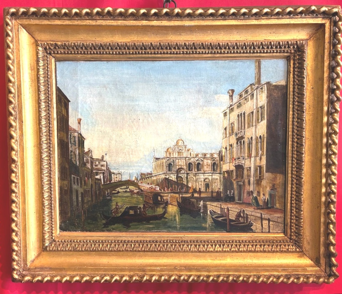 dipinto olio su tela raffigurante venezia Primi 800'