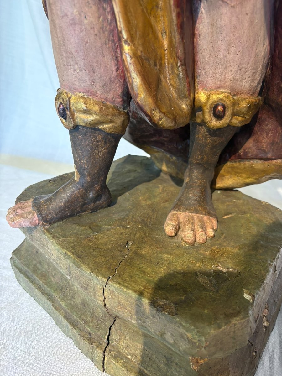 cornucopia il legno laccato e dorato di provenienza toscana fine xvi secolo-photo-4