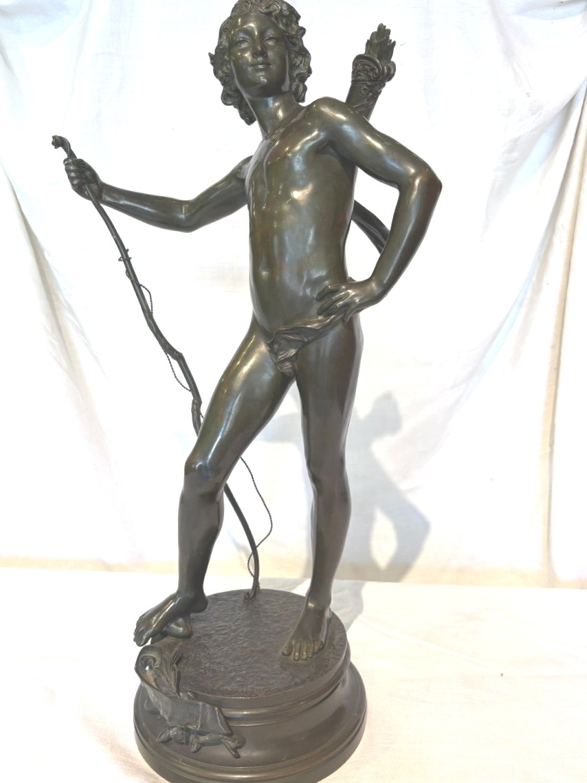 bronzo raffigurante un arciere del xix secolo 