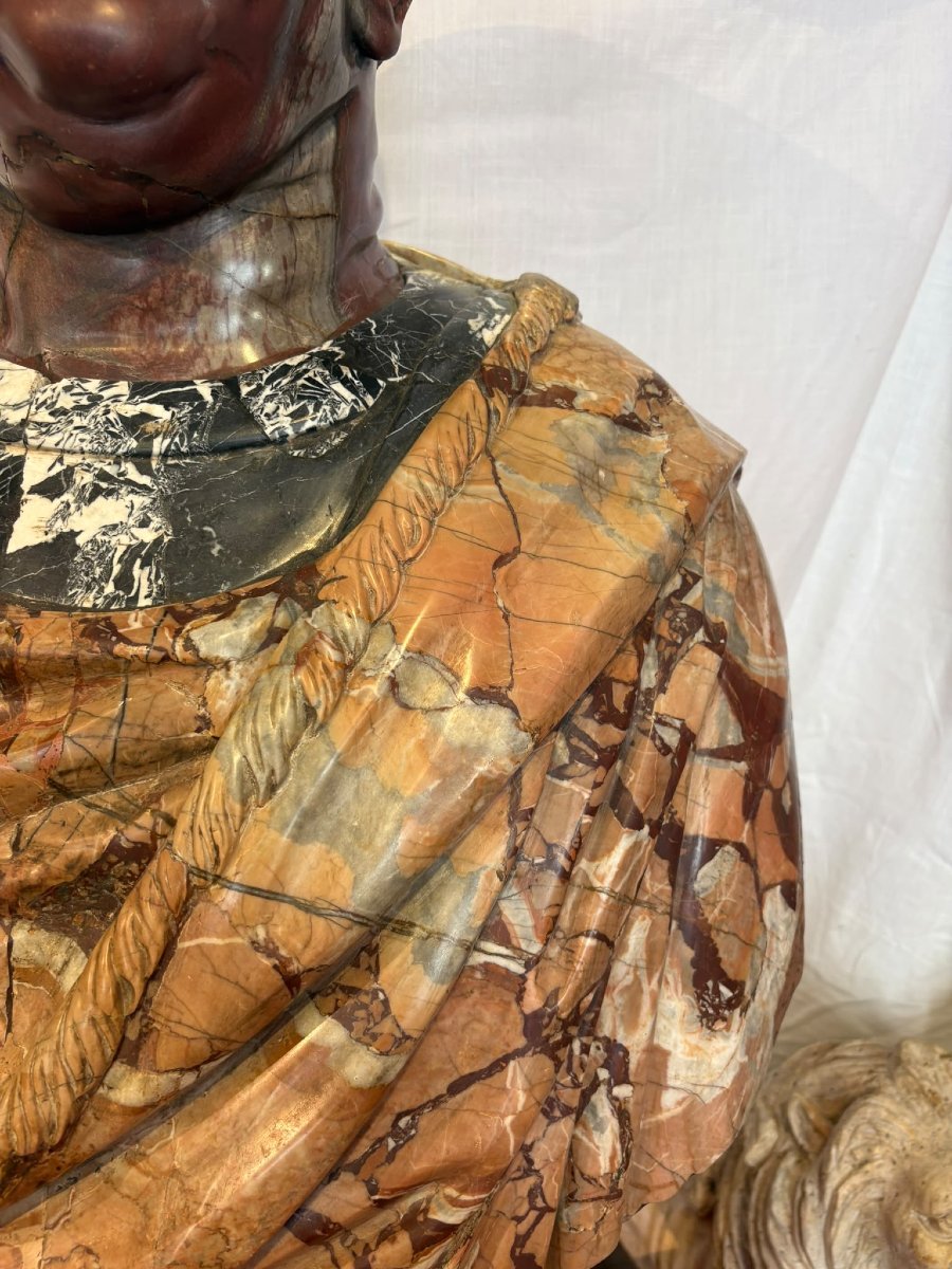 busto in marmo policromo  XVII SECOLO-photo-4