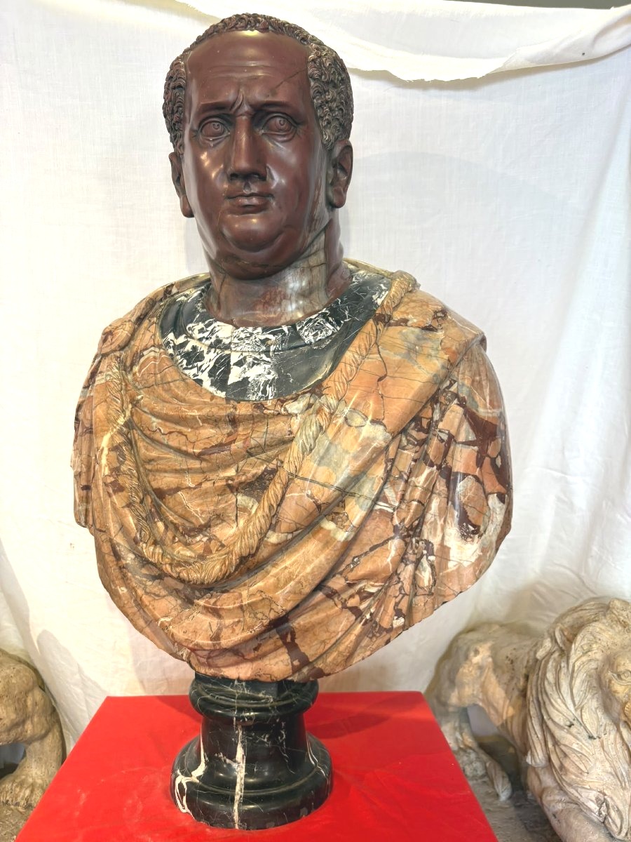 busto in marmo policromo  XVII SECOLO