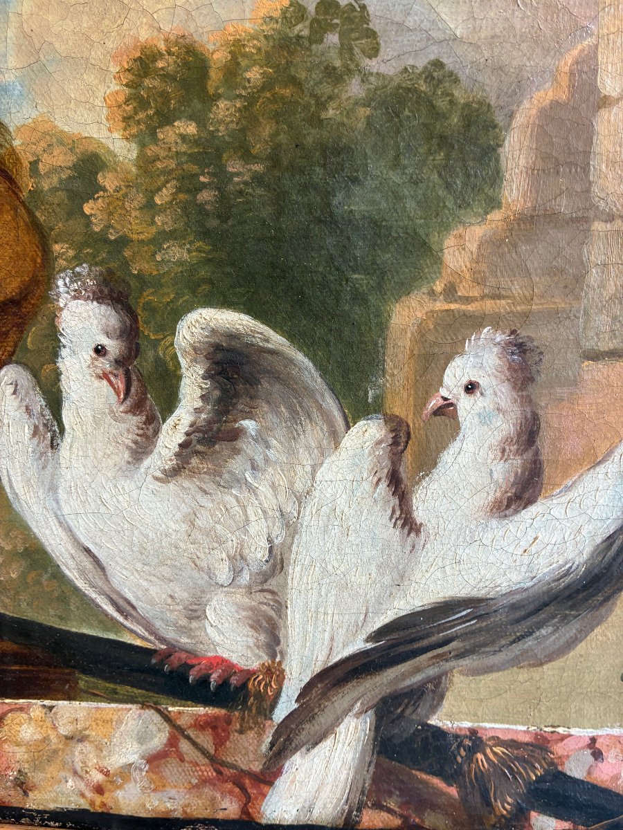 dipinto olio su tela allegoria della pace francia XVIII secolo-photo-3