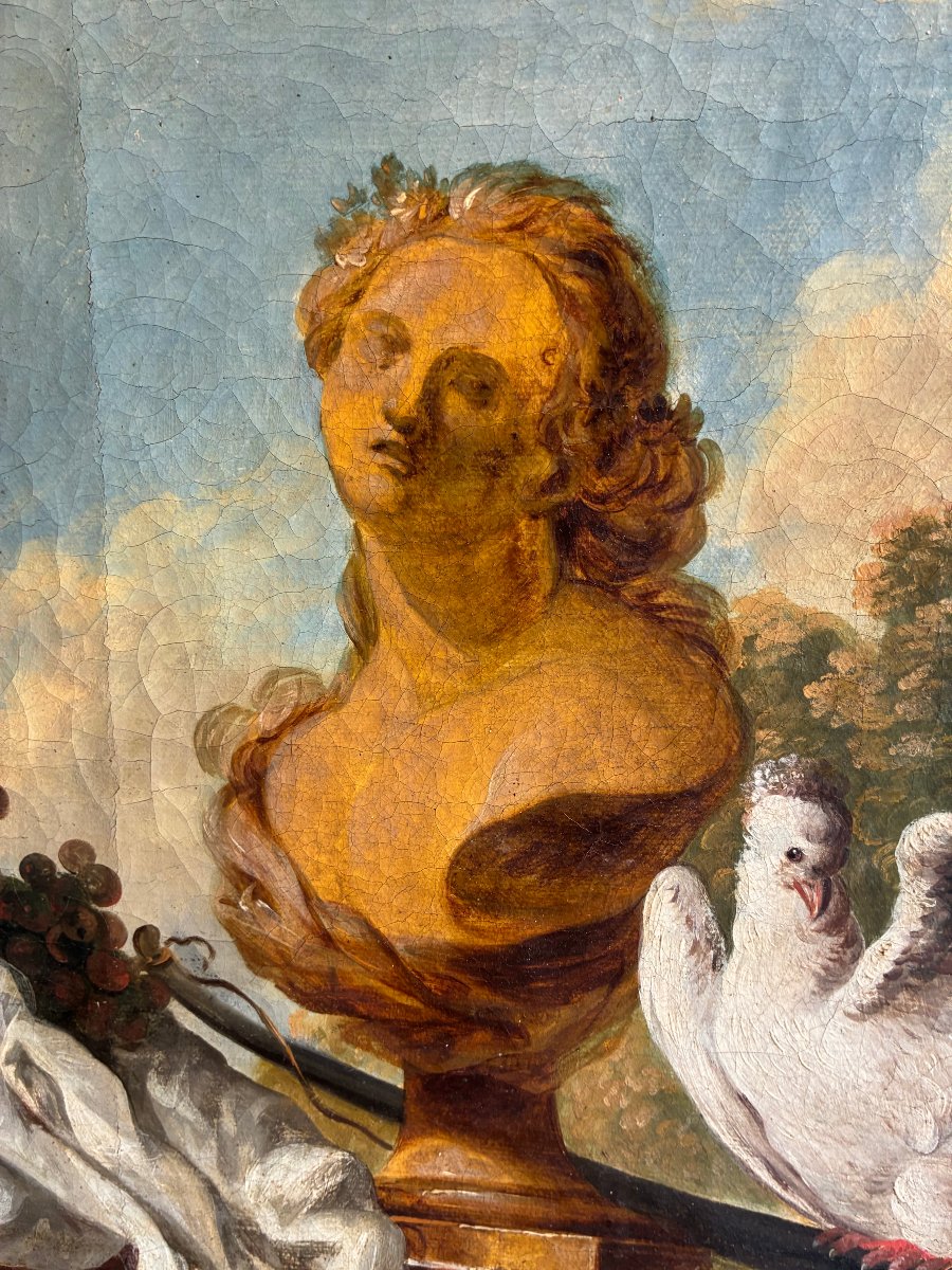 dipinto olio su tela allegoria della pace francia XVIII secolo-photo-1