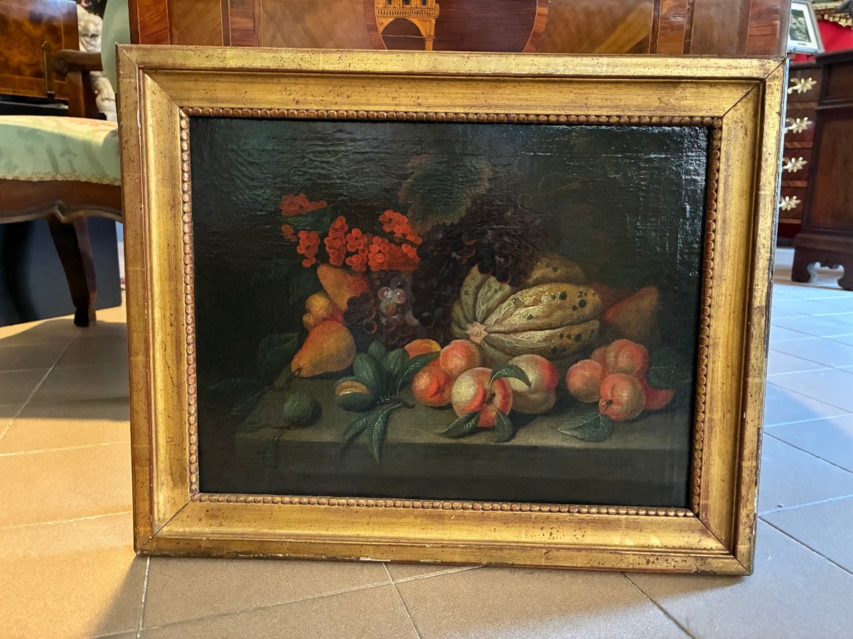 dipinto olio su tela raffigurante natura morta provenienza romana XVII secolo-photo-2