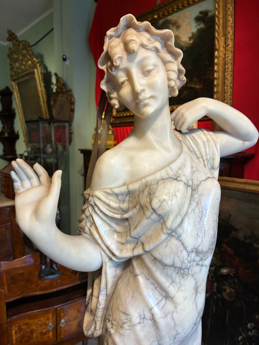 dama in marmo e alabastro di provenienza francese fine 800'-photo-2