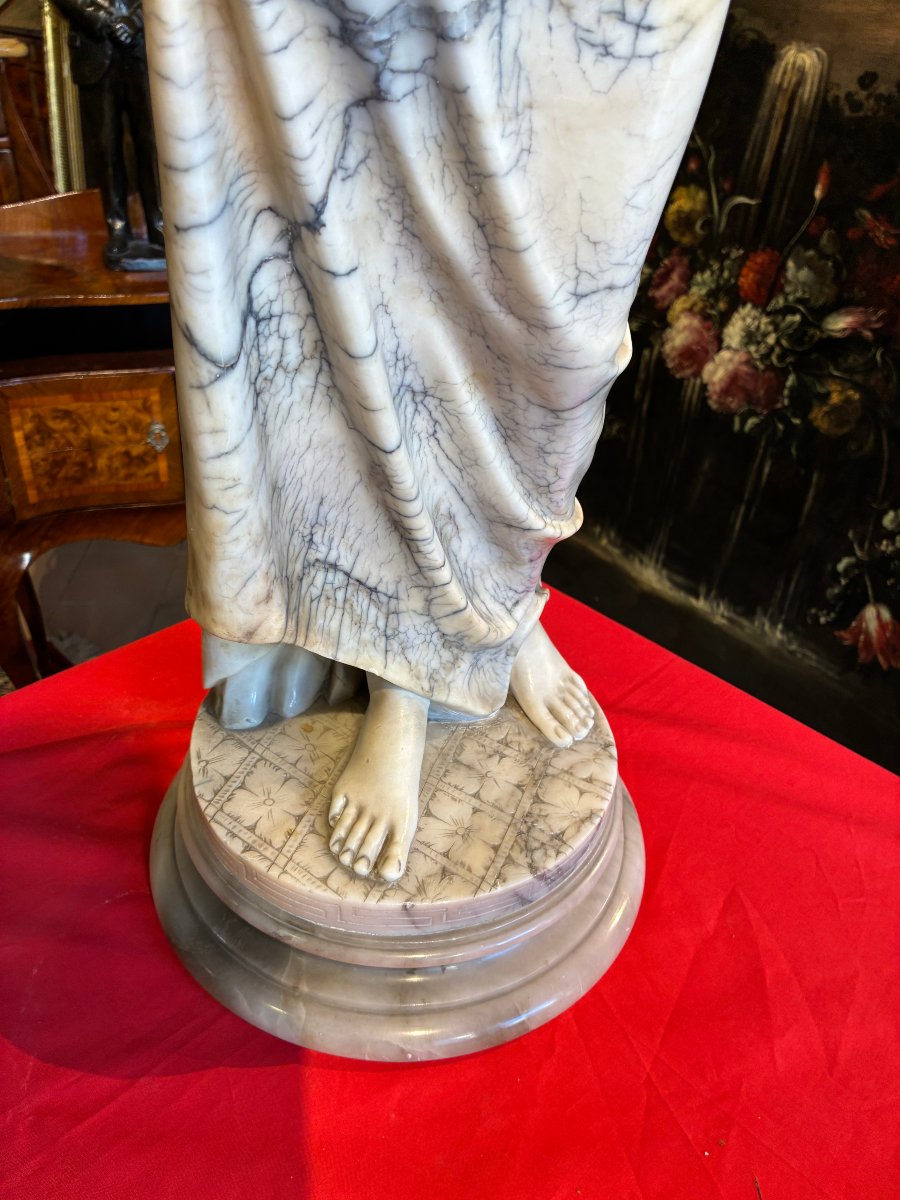 dama in marmo e alabastro di provenienza francese fine 800'-photo-3