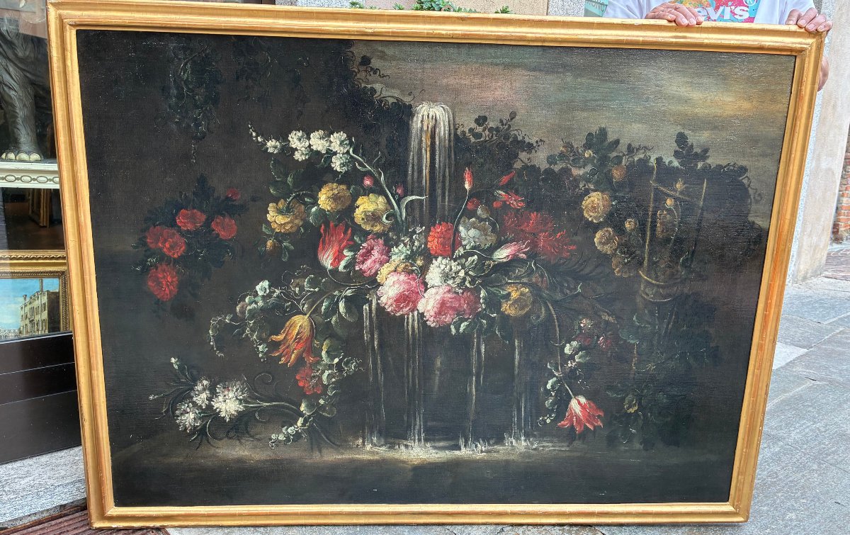 dipinto raffigurante fiori attribuito a Elisabetta Marchionni XVII secolo-photo-2