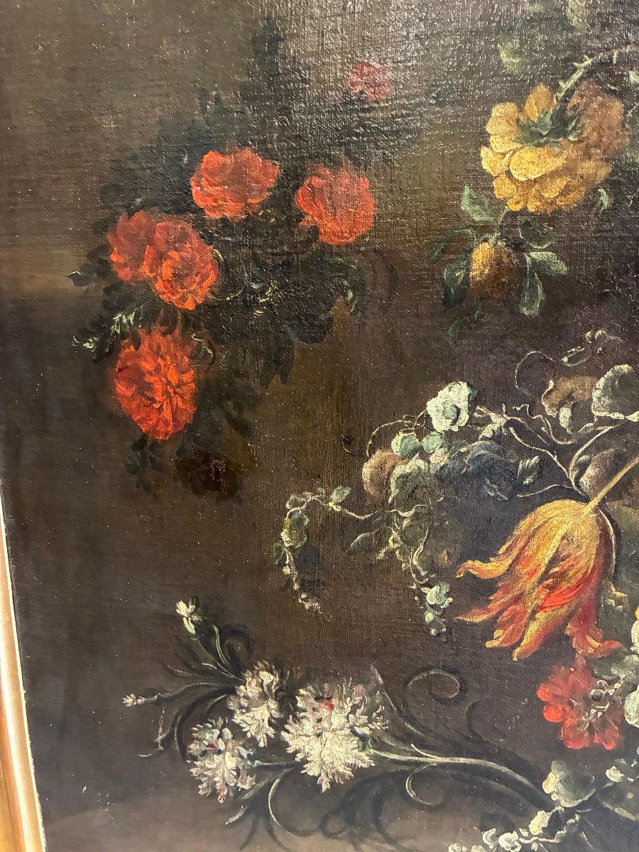 dipinto raffigurante fiori attribuito a Elisabetta Marchionni XVII secolo-photo-2