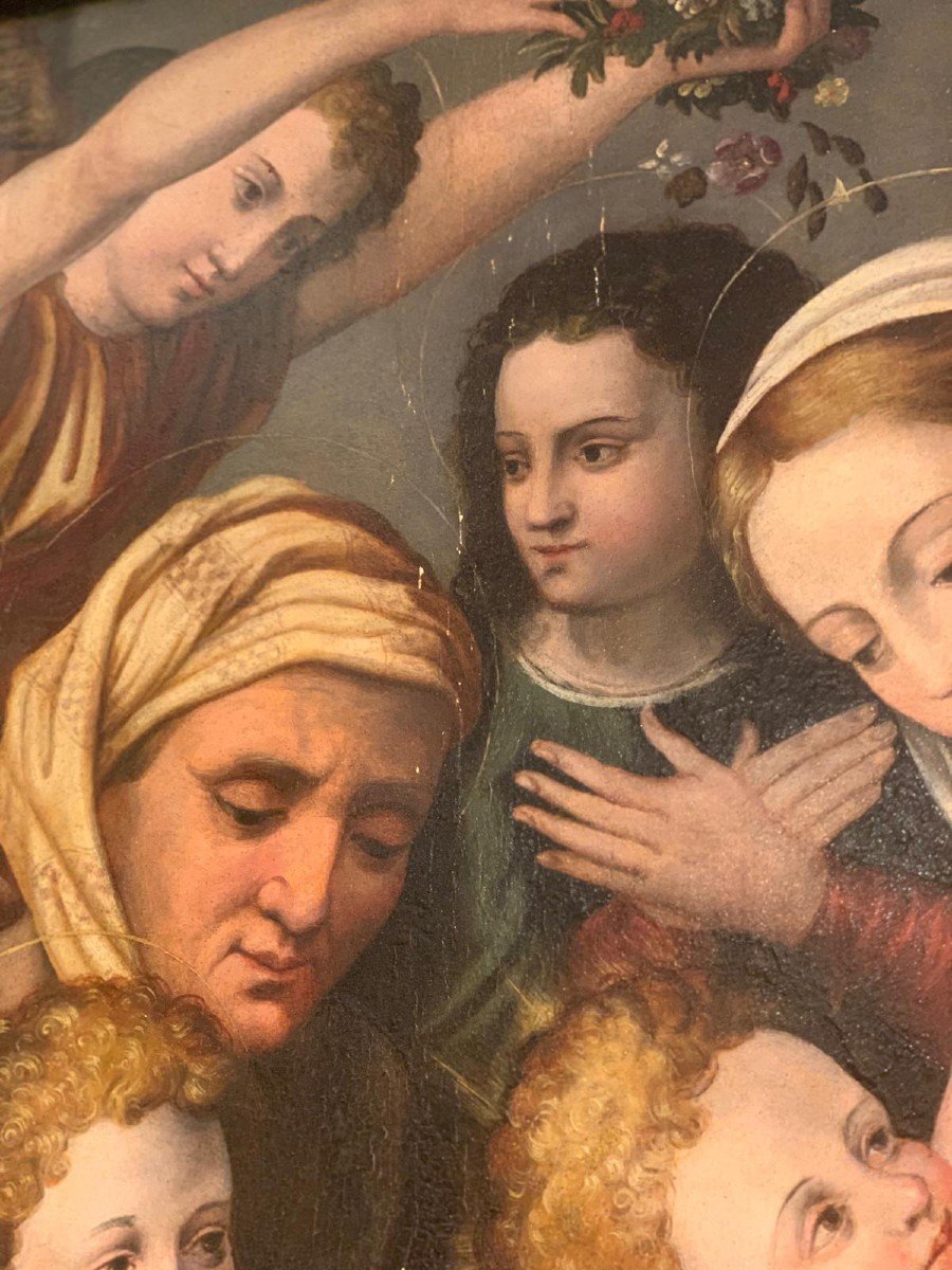 Peinture Représentant La Sainte Famille Avec Saints Et Anges - Bartolomeo Ramenghi-photo-1