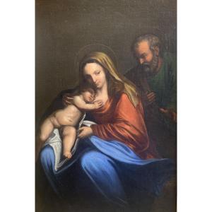 dipinto raffigurante sacra famiglia 