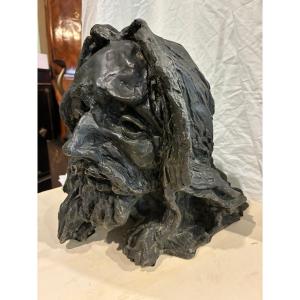 bronzo raffigurante volto del Cristo di provenienza italiana eseguito nel XIX secolo