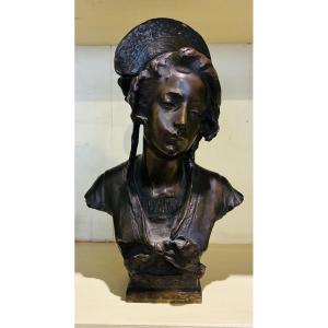 bronzo raffigurante giovane donna firmato Edoardo Rubino1871-1954