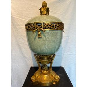 vaso celadon montato su bronzo dorato francia XIX secolo