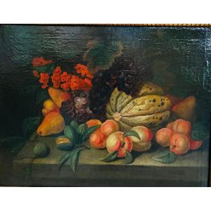 dipinto olio su tela raffigurante natura morta provenienza romana XVII secolo