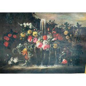 dipinto raffigurante fiori attribuito a Elisabetta Marchionni XVII secolo