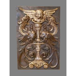 Bas-relief Représentant Un Ange Sur Un Perchoir, Réalisé à La Fin Du XVIIIe Siècle