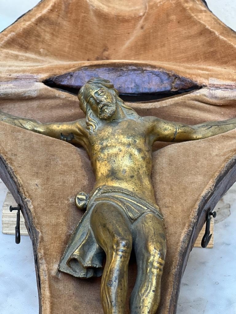 Crocifisso in bronzo ed oro del XVII secolo-photo-4