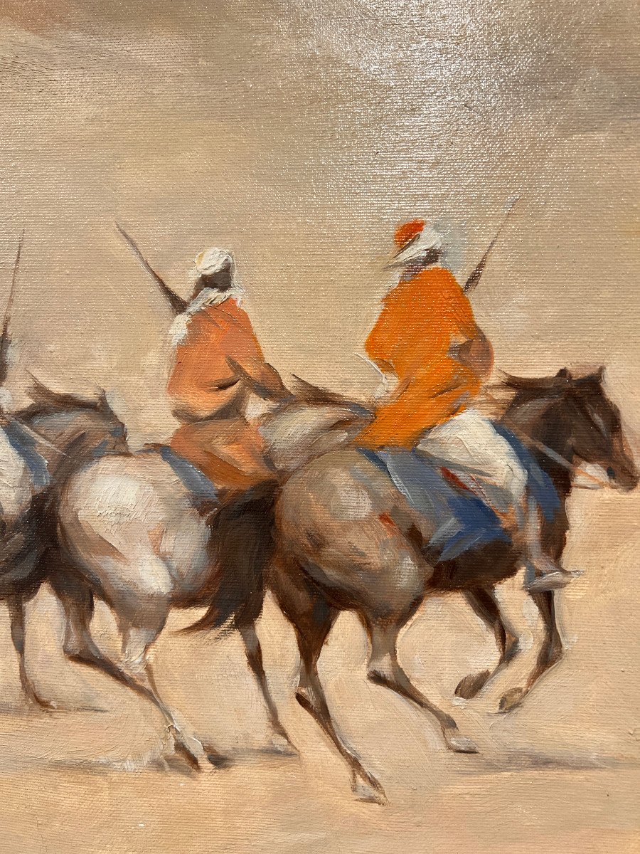Ernesto Quarti Marchiò (Bergamo, Italy, 1907-1982) Cavalieri Nel Deserto-photo-3