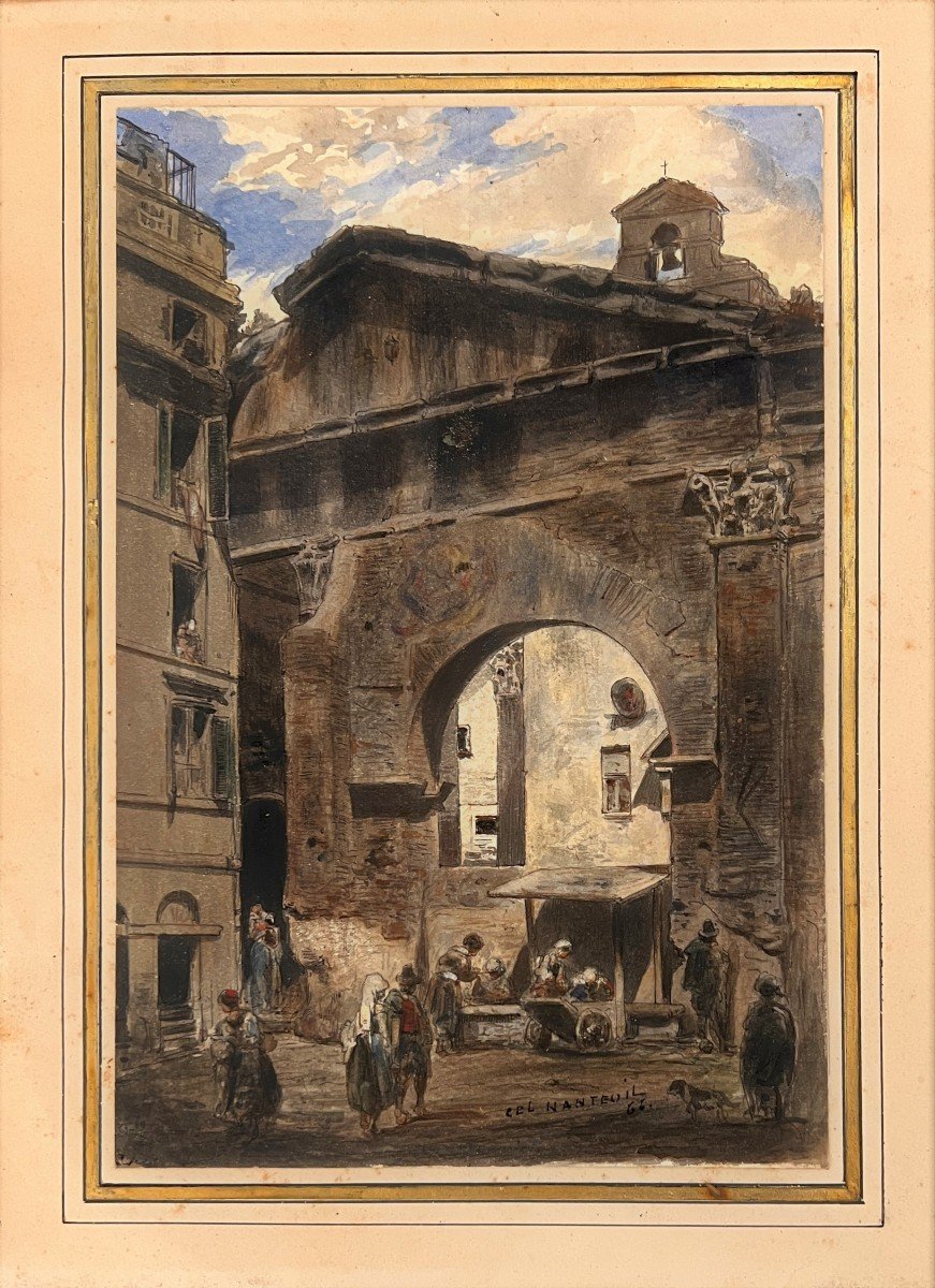 Celestin Nanteuil (Roma, 1813-Bourron-Marlotte, Francia, 1873) Scorcio Di Paesaggio, 1866-photo-2