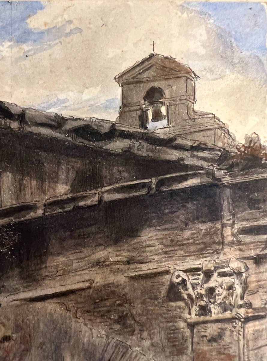 Celestin Nanteuil (Roma, 1813-Bourron-Marlotte, Francia, 1873) Scorcio Di Paesaggio, 1866-photo-1