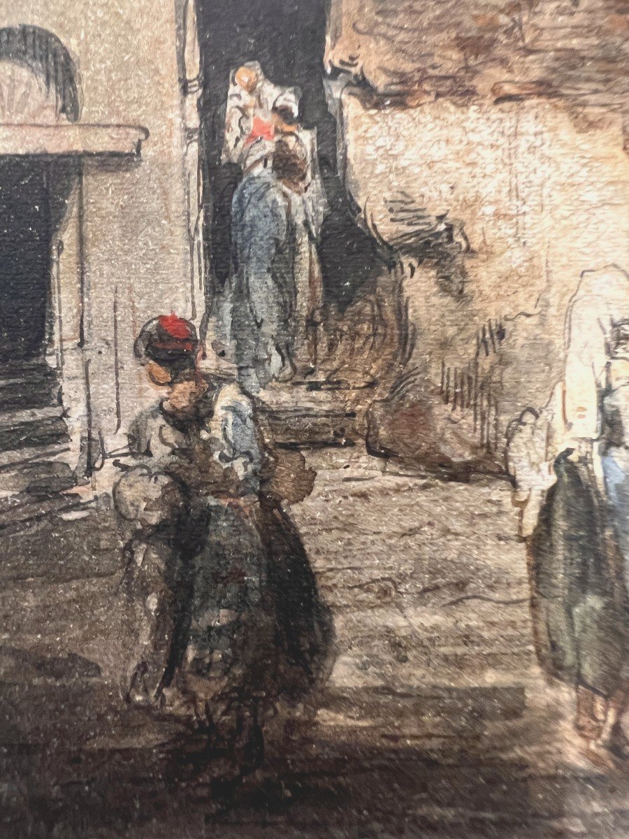 Celestin Nanteuil (Roma, 1813-Bourron-Marlotte, Francia, 1873) Scorcio Di Paesaggio, 1866-photo-3