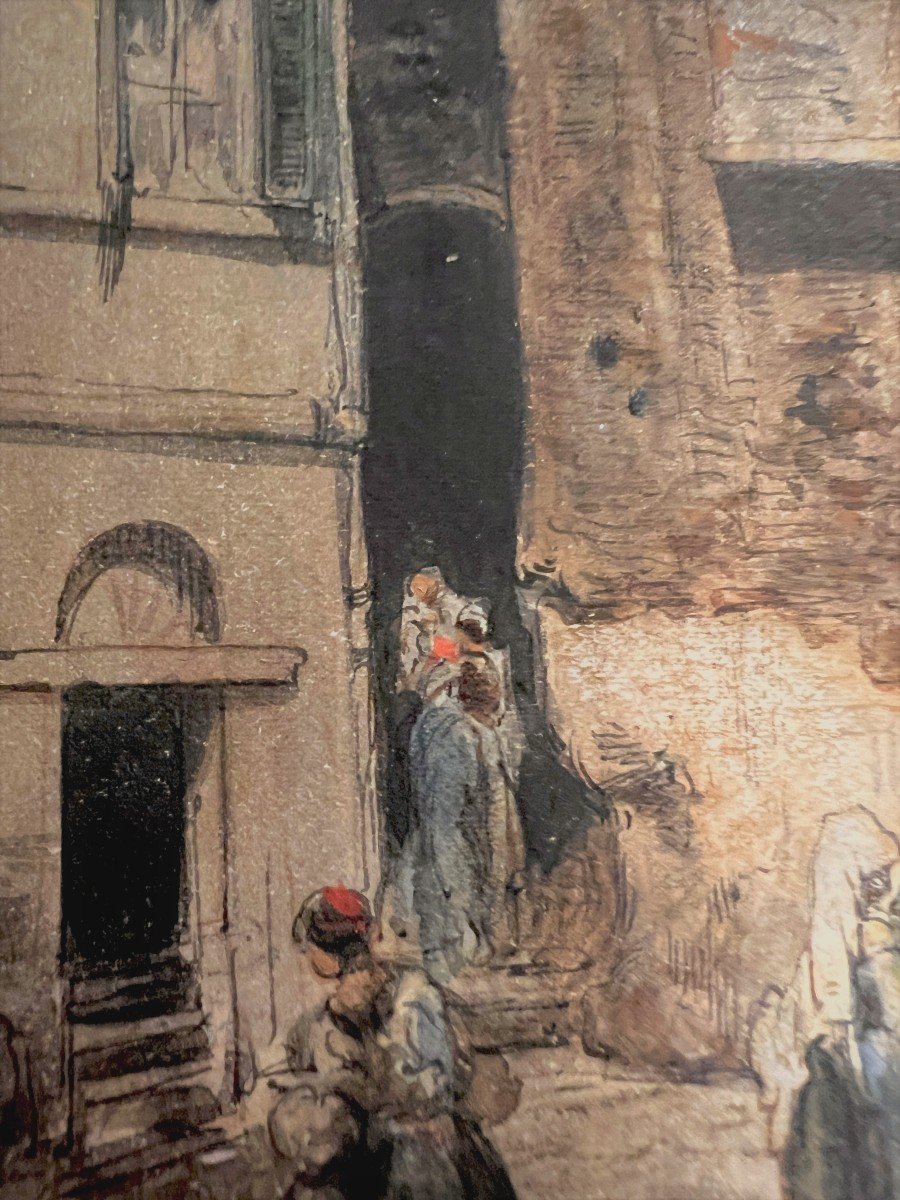 Celestin Nanteuil (Roma, 1813-Bourron-Marlotte, Francia, 1873) Scorcio Di Paesaggio, 1866-photo-4