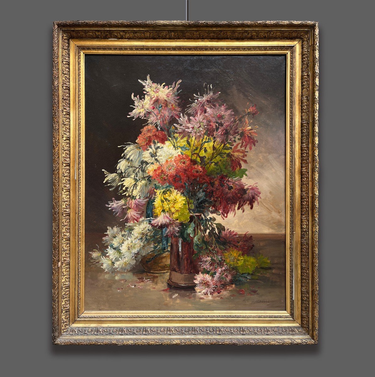 Edmond Van Coppenolle (Belgio 1846 - Francia 1914) Bouquet di Fiori 