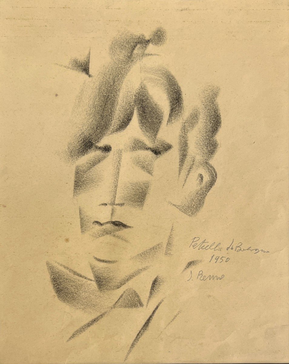 Vittorio Petrella Da Bologna (1886-1951) Ritratto futurista, 1950, San Remo-photo-3
